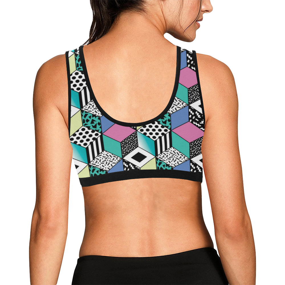 90s Pattern Print Design 3 Sports Bra