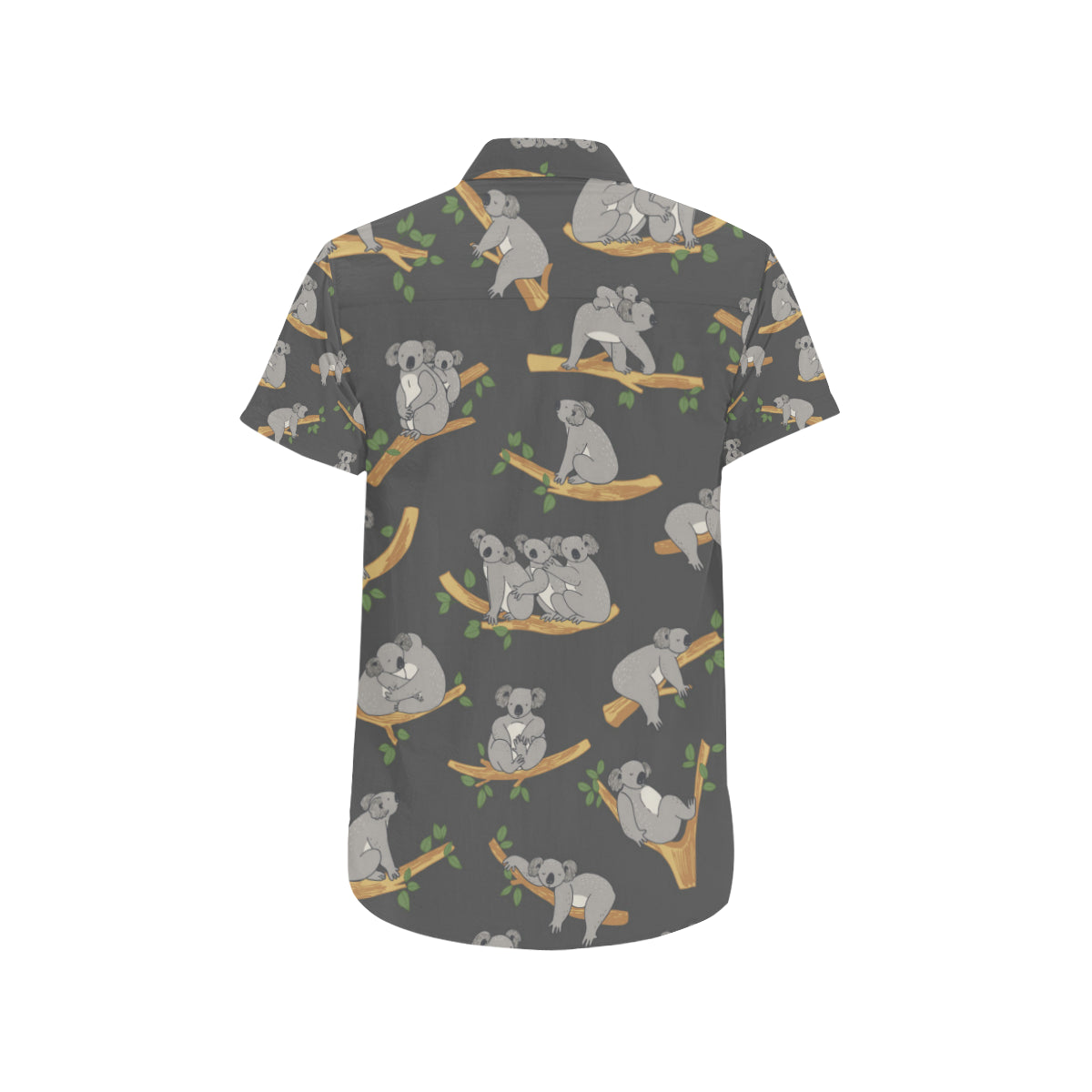 Koala Pattern Print Design 07 Men's Short Sleeve Button Up Shirt
