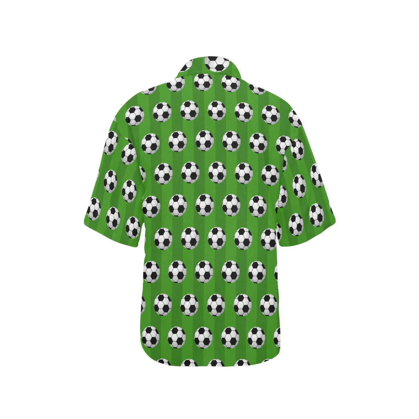 Soccer Ball Green Backgrpund Print Women's Hawaiian Shirt