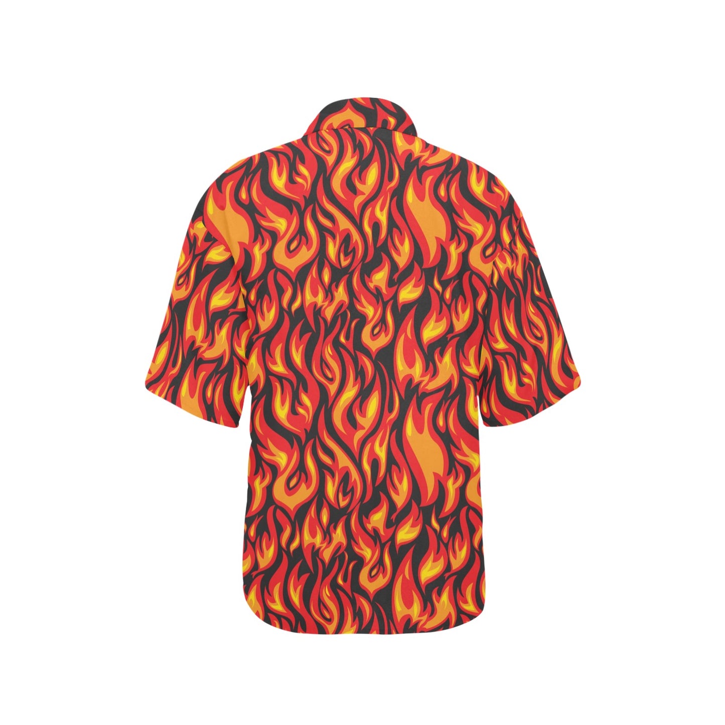 Flame Fire Print Pattern Women's Hawaiian Shirt