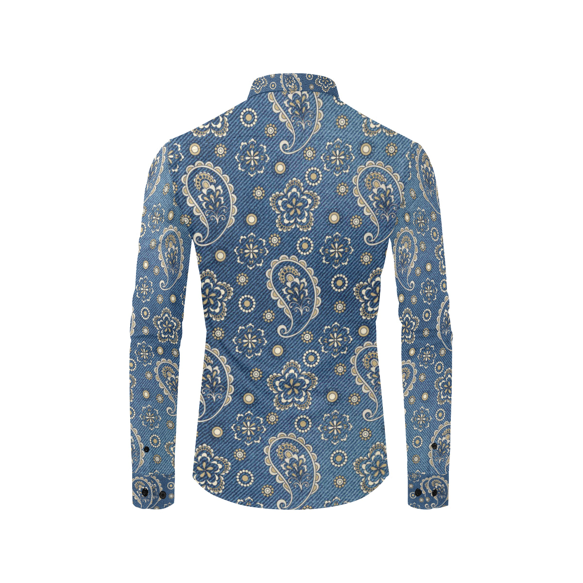Jean Paisley Pattern Print Design 01 Men's Long Sleeve Shirt