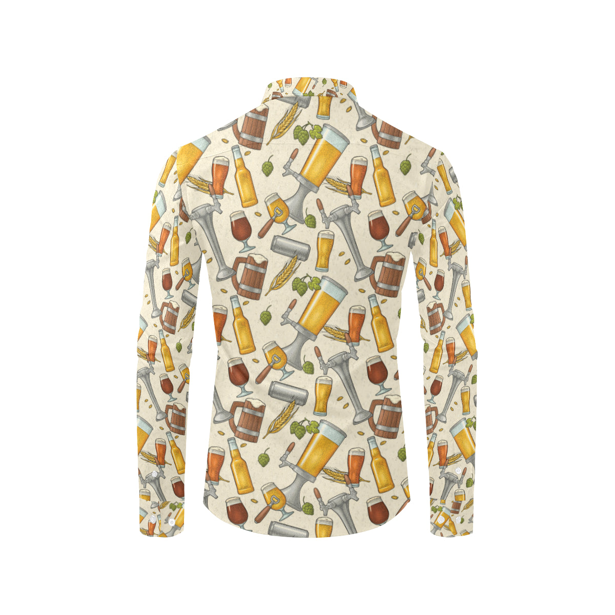 Beer Pattern Print Design 05 Men's Long Sleeve Shirt