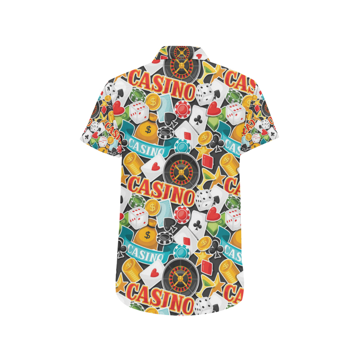 Casino Pattern Print Design 03 Men's Short Sleeve Button Up Shirt