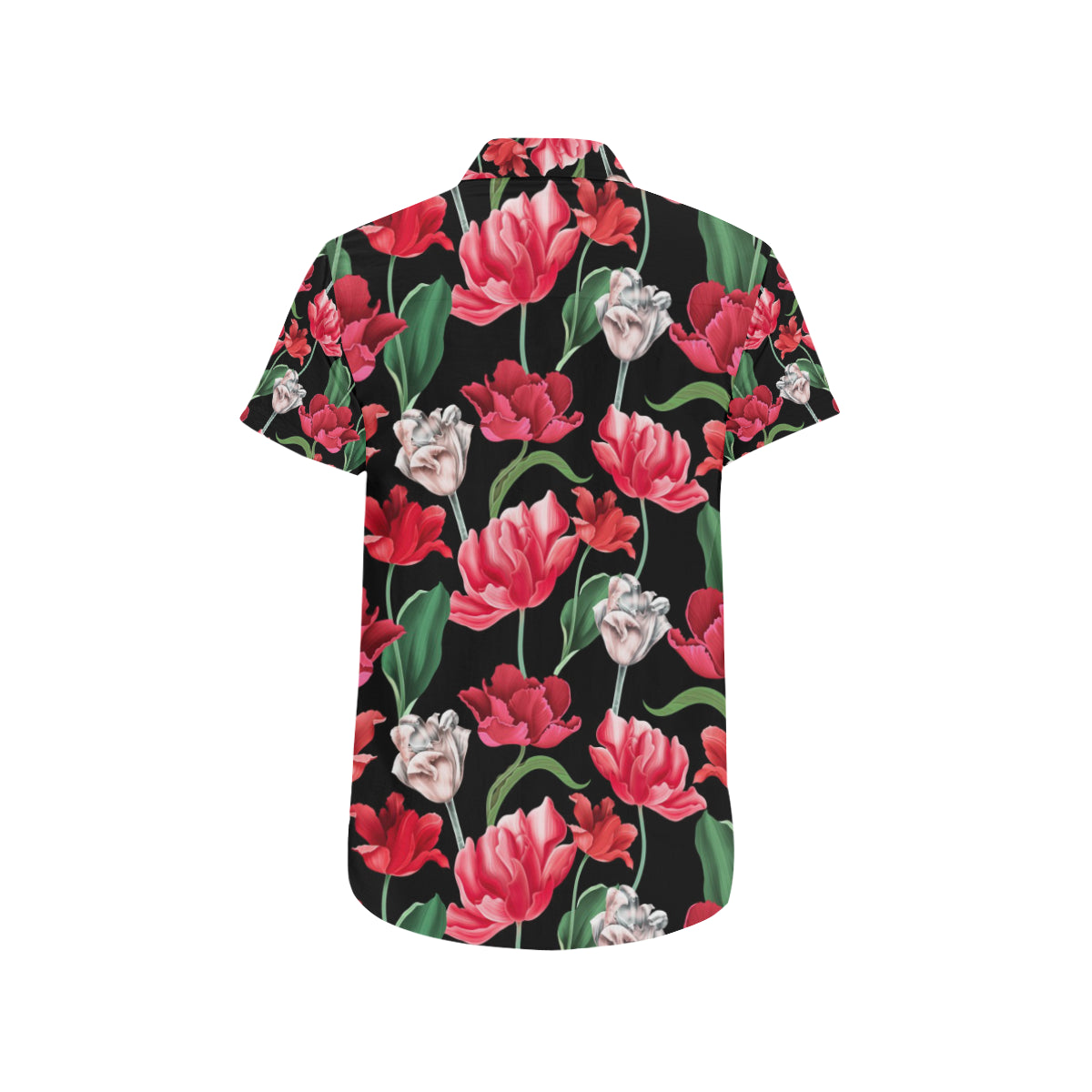 Tulip Pattern Print Design TP08 Men's Short Sleeve Button Up Shirt