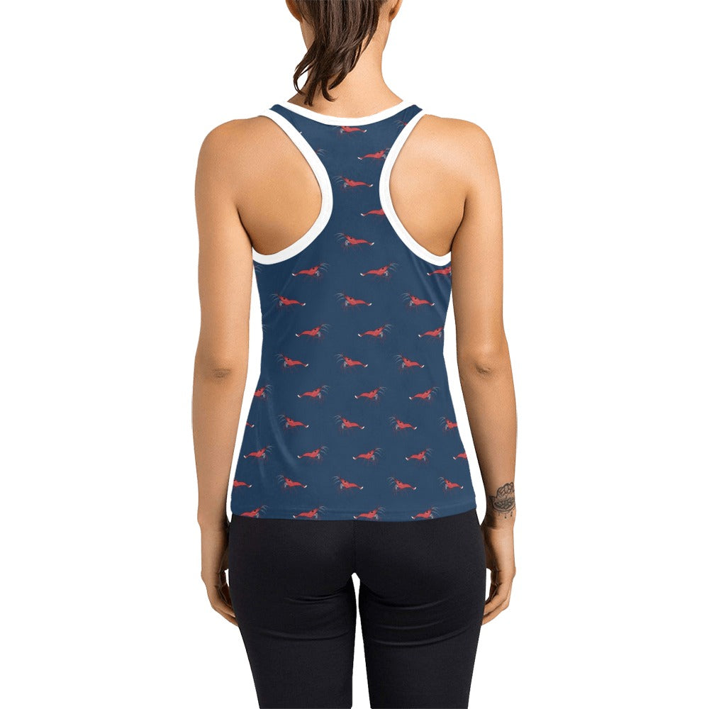 Shrimp Print Design LKS305 Women's Racerback Tank Top