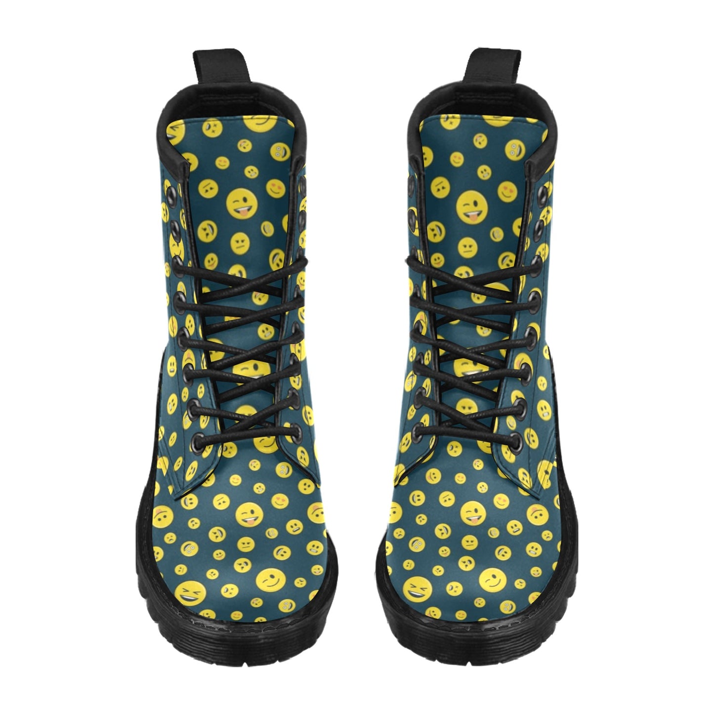 Smiley Face Emoji Print Design LKS301 Women's Boots