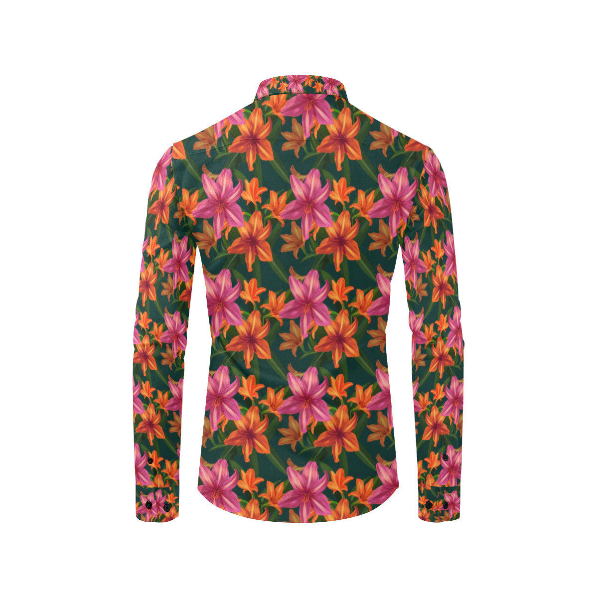 Amaryllis Pattern Print Design AL01 Men's Long Sleeve Shirt