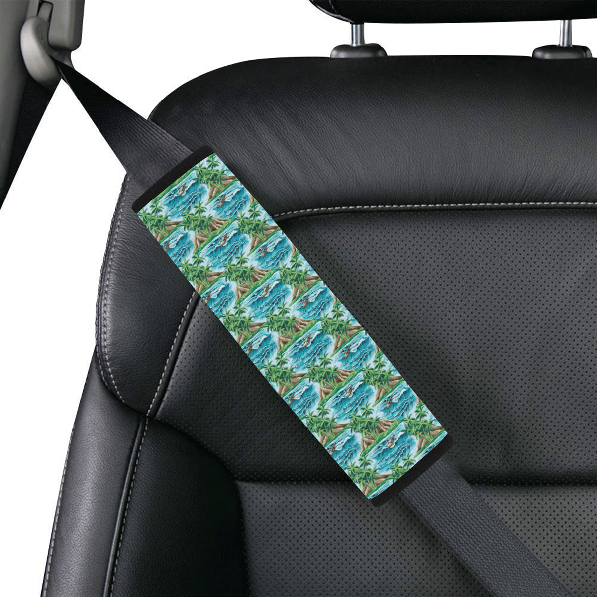 Palm Tree Hawaiian Themed Design Print Car Seat Belt Cover