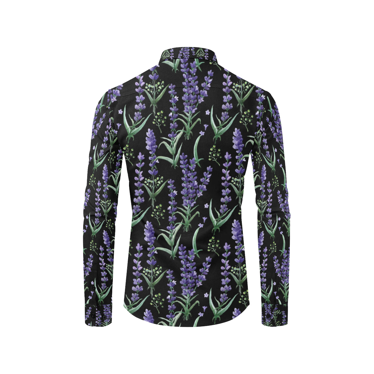 Lavender Pattern Print Design LV01 Men's Long Sleeve Shirt