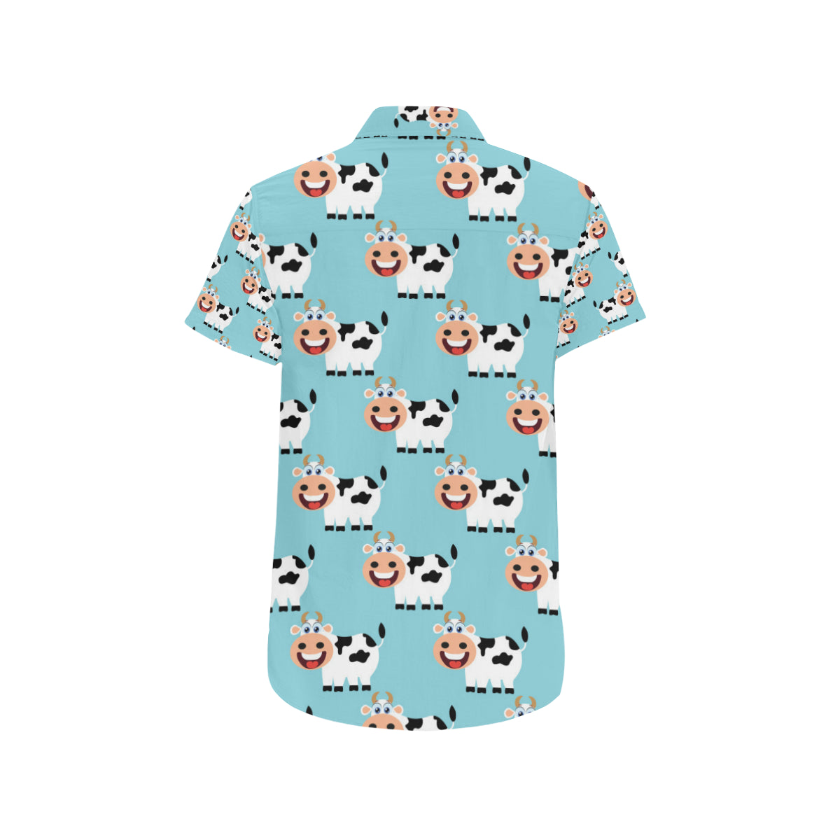Cattle Cute Pattern Print Design 01 Men's Short Sleeve Button Up Shirt