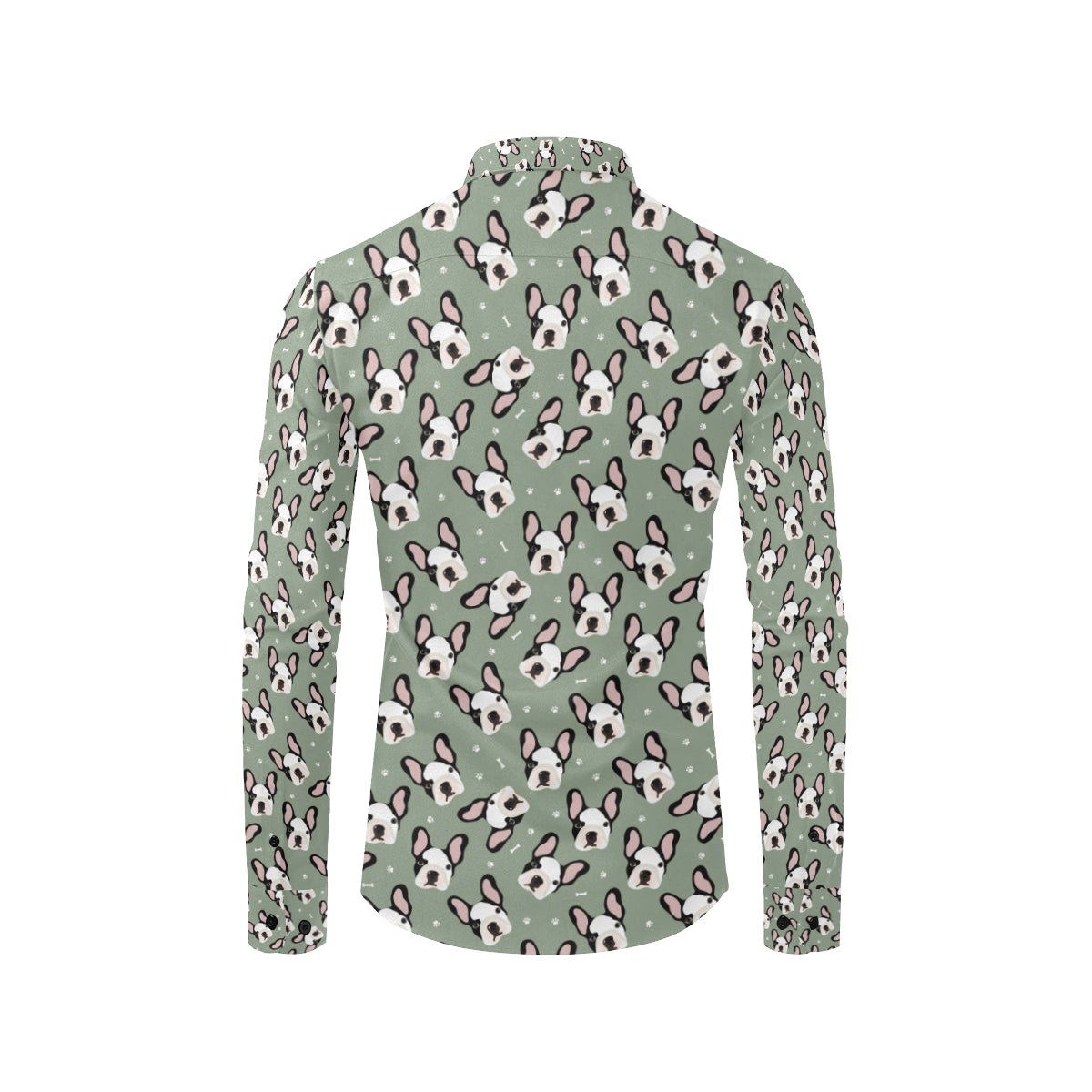 Boston Terrier Pattern Print Design 05 Men's Long Sleeve Shirt