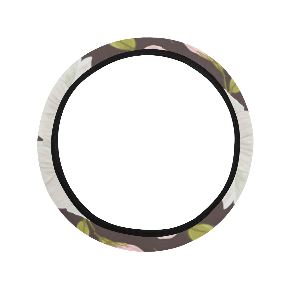 Anemone Pattern Print Design AM011 Steering Wheel Cover with Elastic Edge