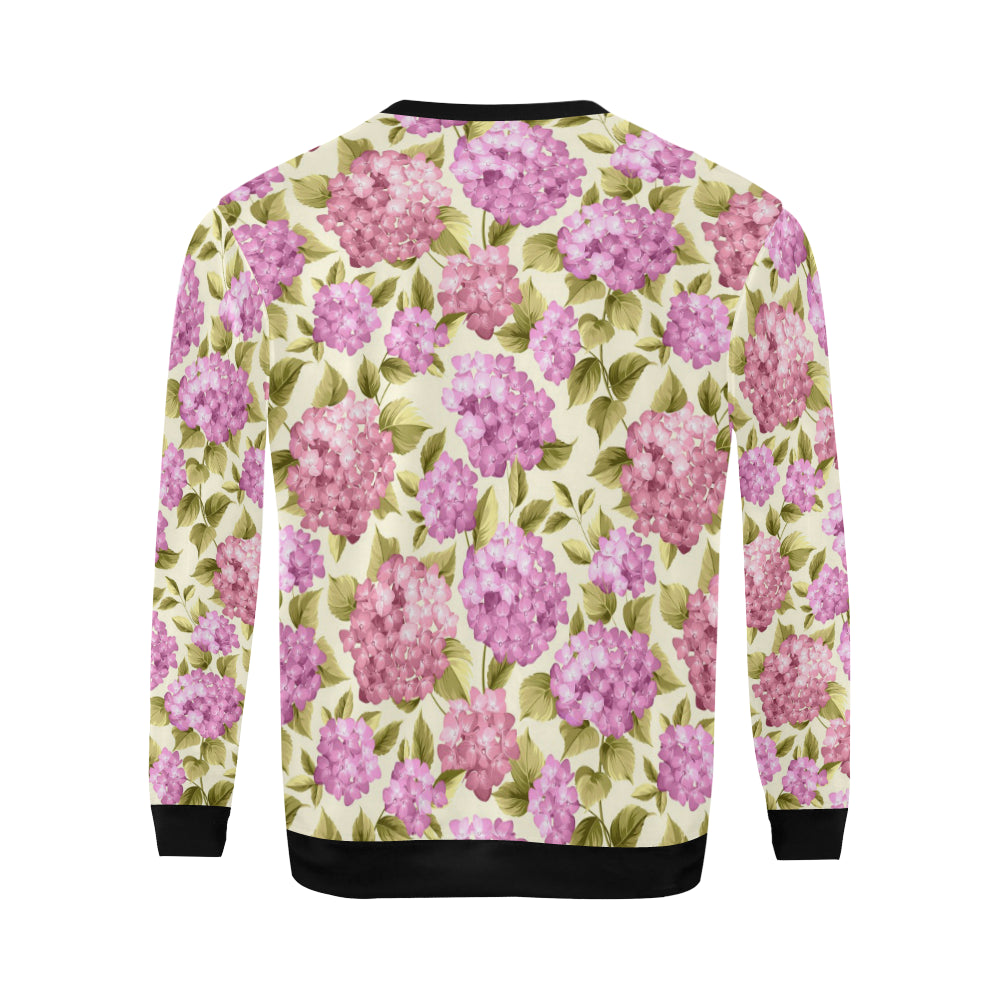 Hydrangea Pattern Print Design HD05 Men Long Sleeve Sweatshirt