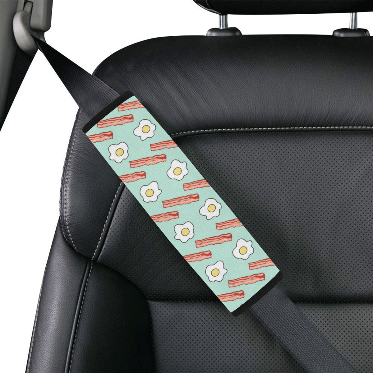 Bacon Sausage Pattern Print Design 01 Car Seat Belt Cover