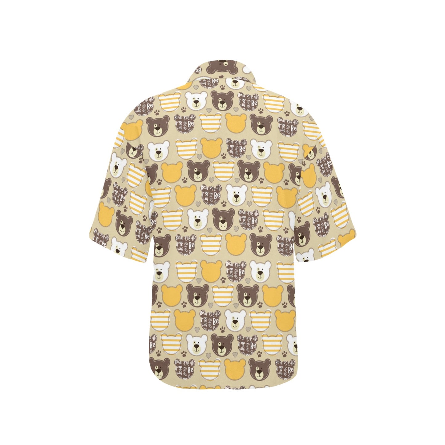 Bear PatchworkPattern Print Design 01 Women's Hawaiian Shirt