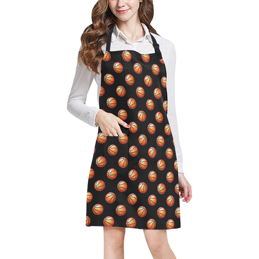 Basketball Pattern Print Design 01 Apron with Pocket