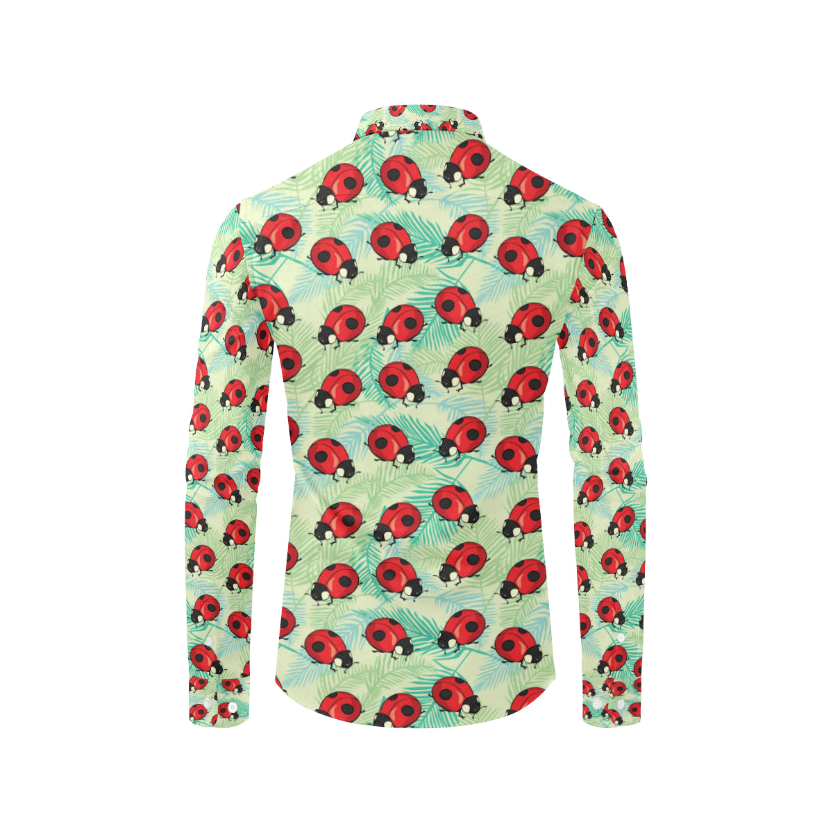 Ladybug Cute Print Pattern Men's Long Sleeve Shirt