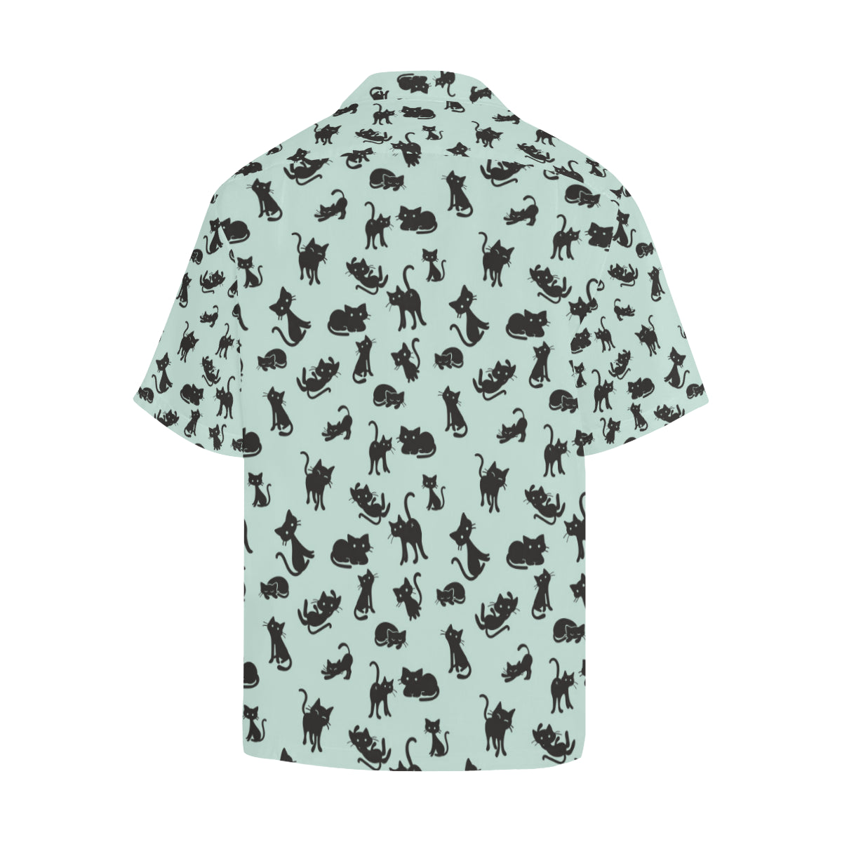 Black Cat Pattern Print Design 04 Men's Hawaiian Shirt