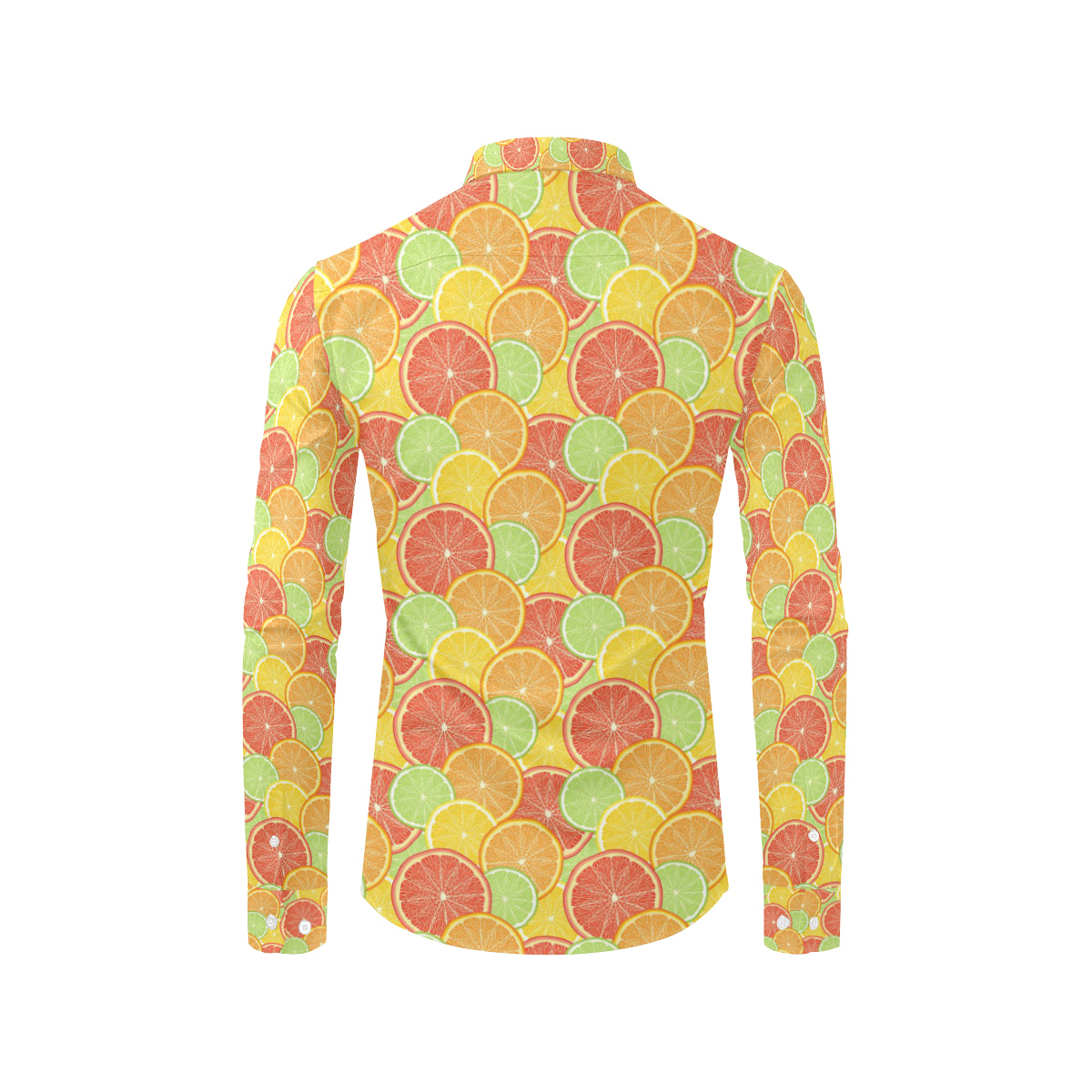Grapefruit Pattern Print Design GF01 Men's Long Sleeve Shirt