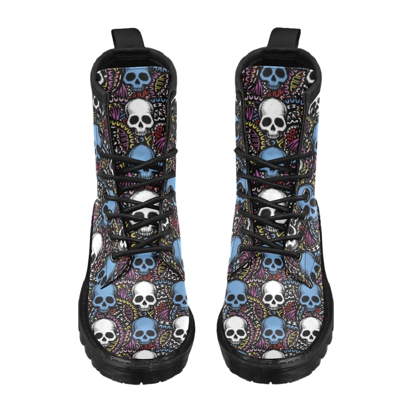 Skull Print Design LKS305 Women's Boots