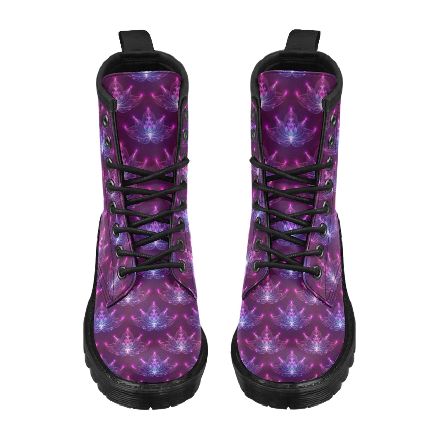 lotus Pattern Print Design LO01 Women's Boots