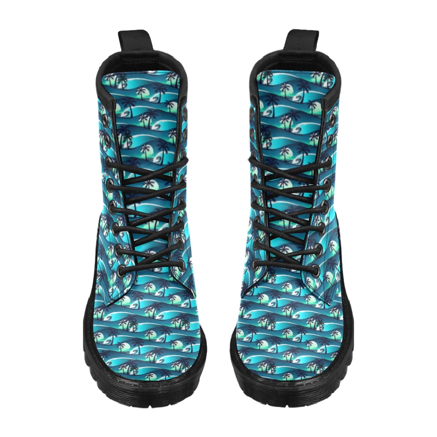 Beach Wave Design Print Women's Boots