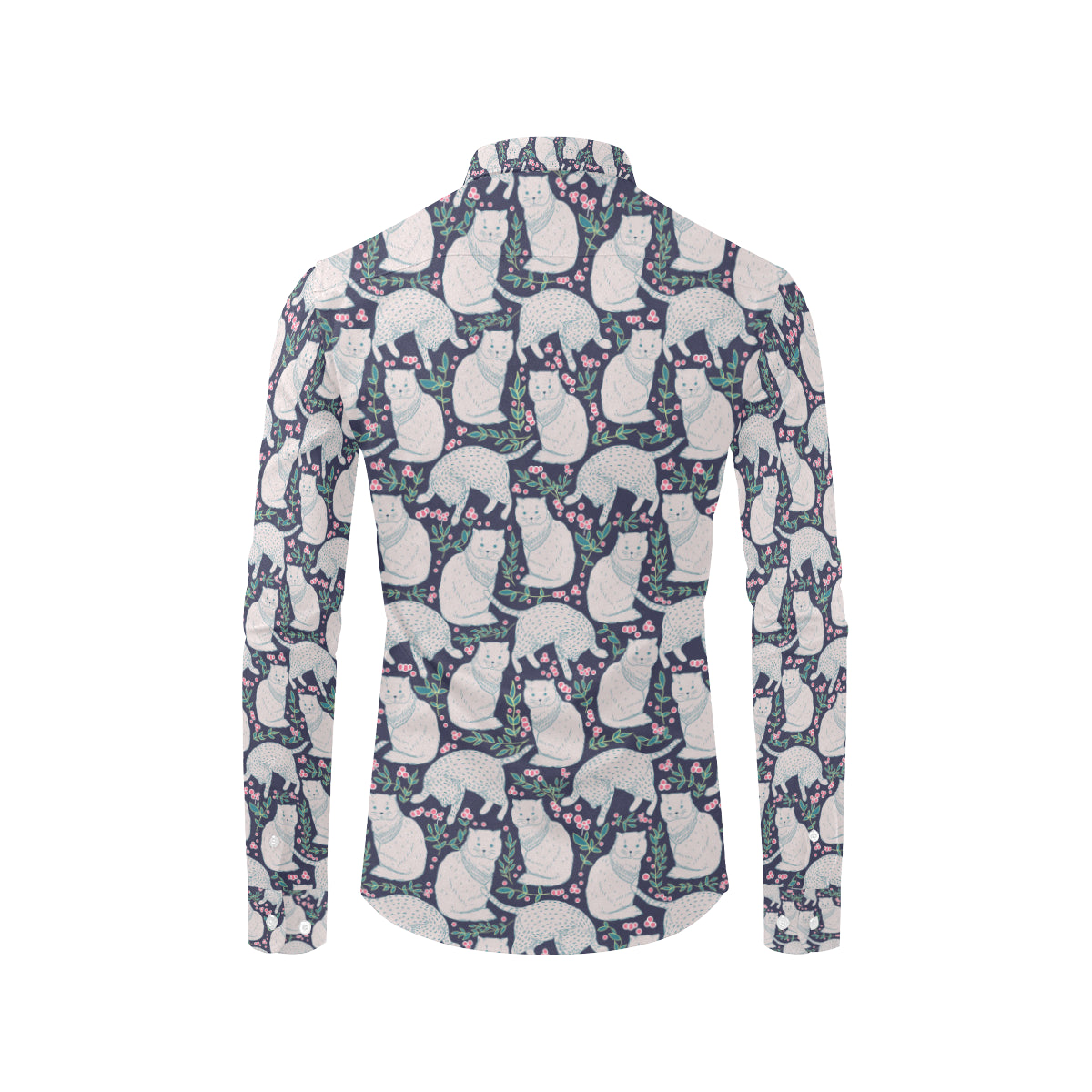 Cat Pattern Print Design 06 Men's Long Sleeve Shirt