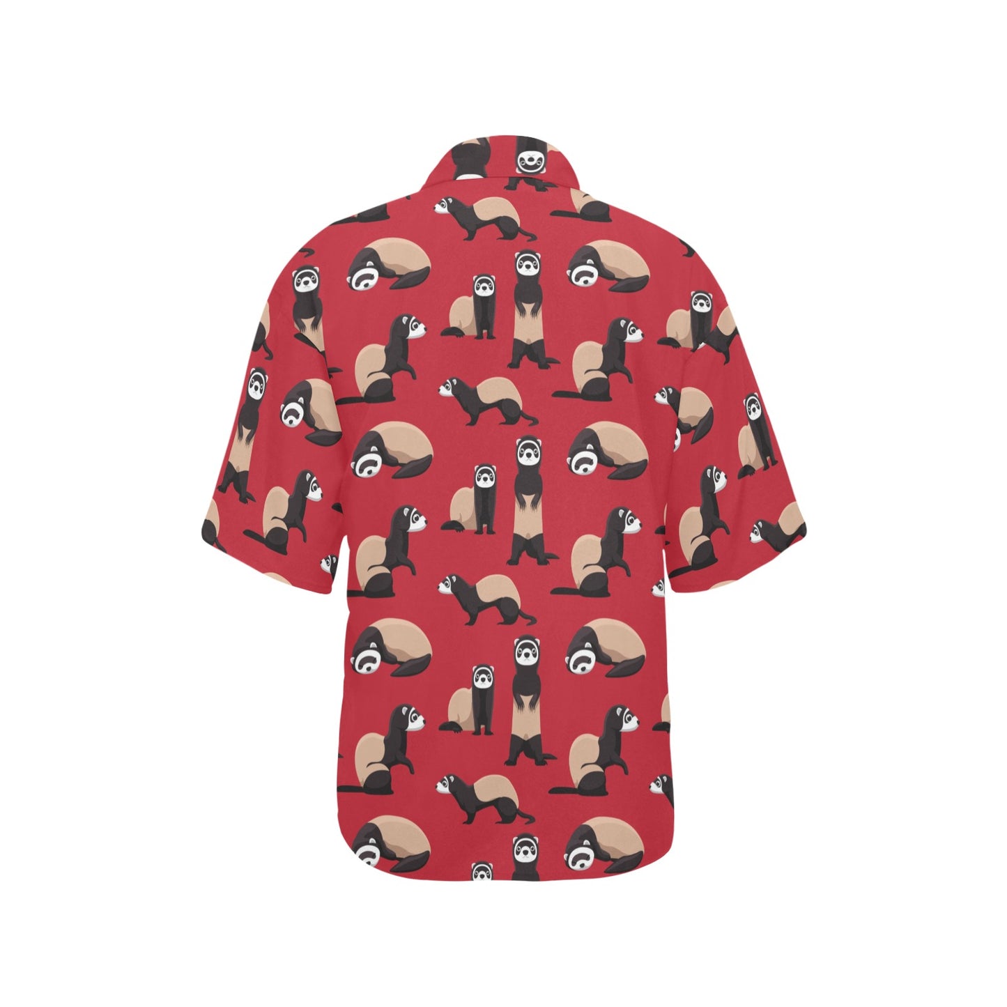 Ferret Pattern Print Design 02 Women's Hawaiian Shirt