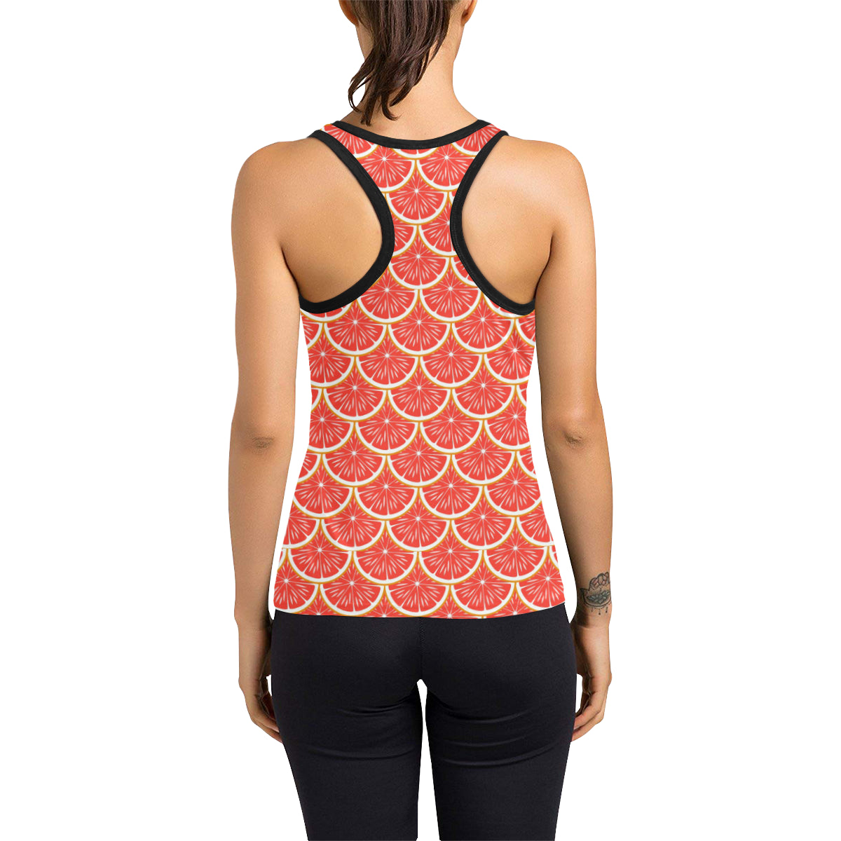 Grapefruit Pattern Print Design GF07 Women's Racerback Tank Top