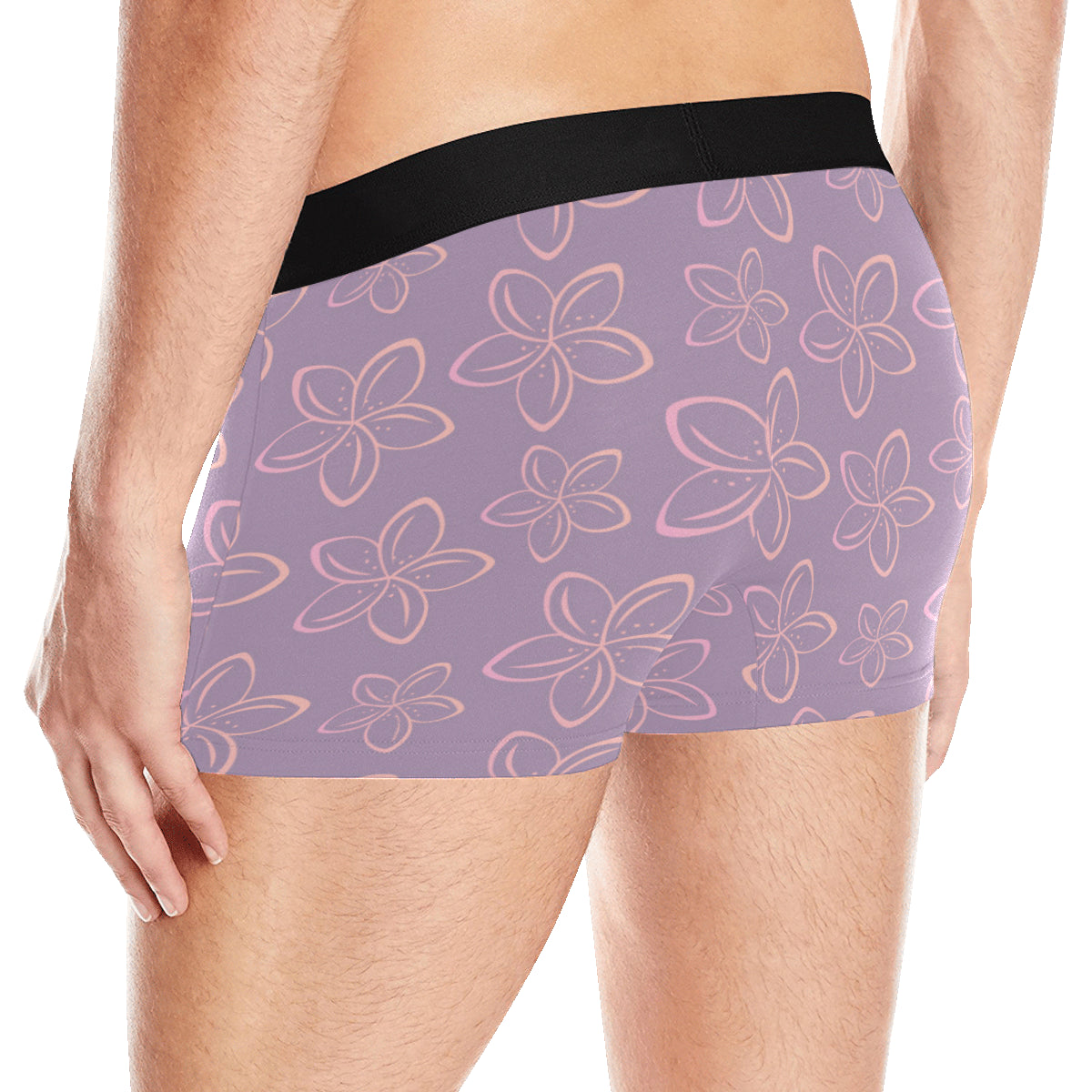 Plumeria Pattern Print Design A01 Men's Boxer Briefs