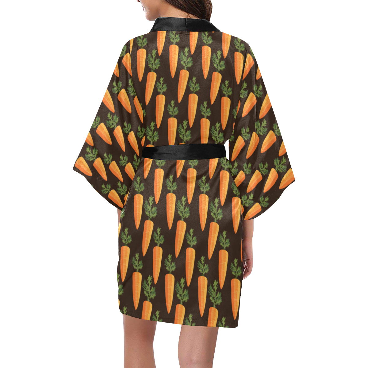 Carrot Pattern Print Design 06 Women's Short Kimono