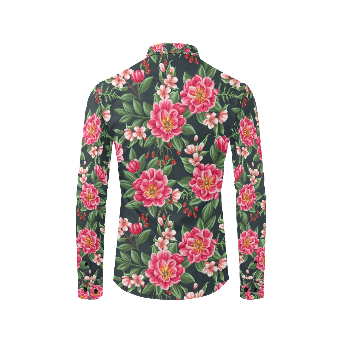 Summer Floral Pattern Print Design SF06 Men's Long Sleeve Shirt