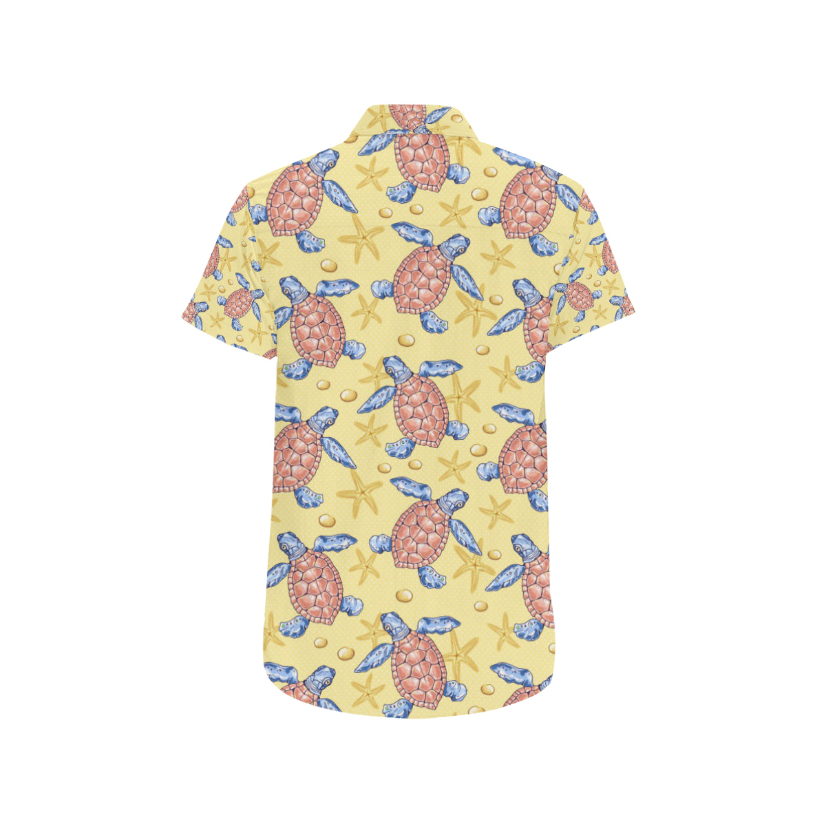 Sea Turtle Pattern Print Design T06 Men's Short Sleeve Button Up Shirt