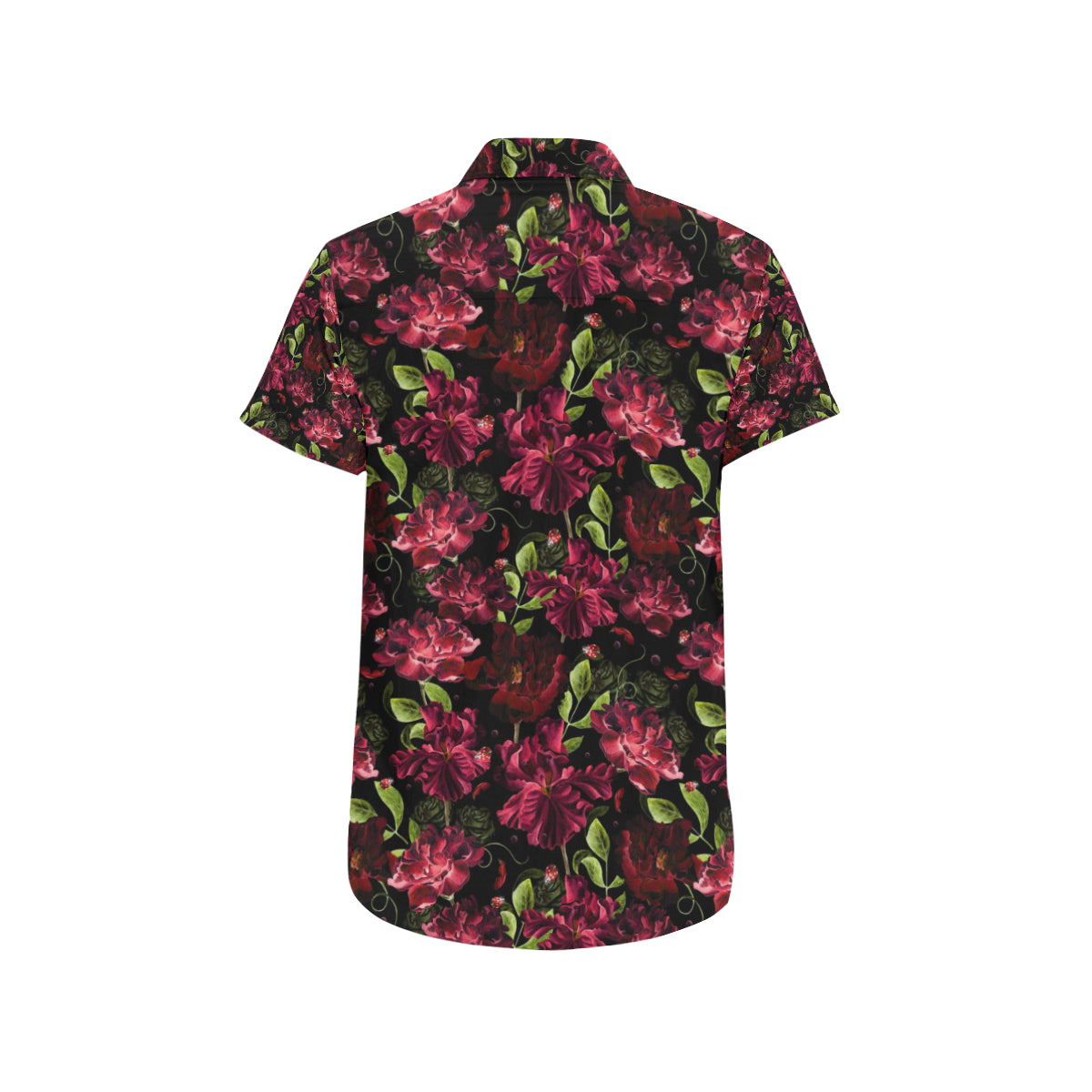 Iris Pattern Print Design IR03 Men's Short Sleeve Button Up Shirt