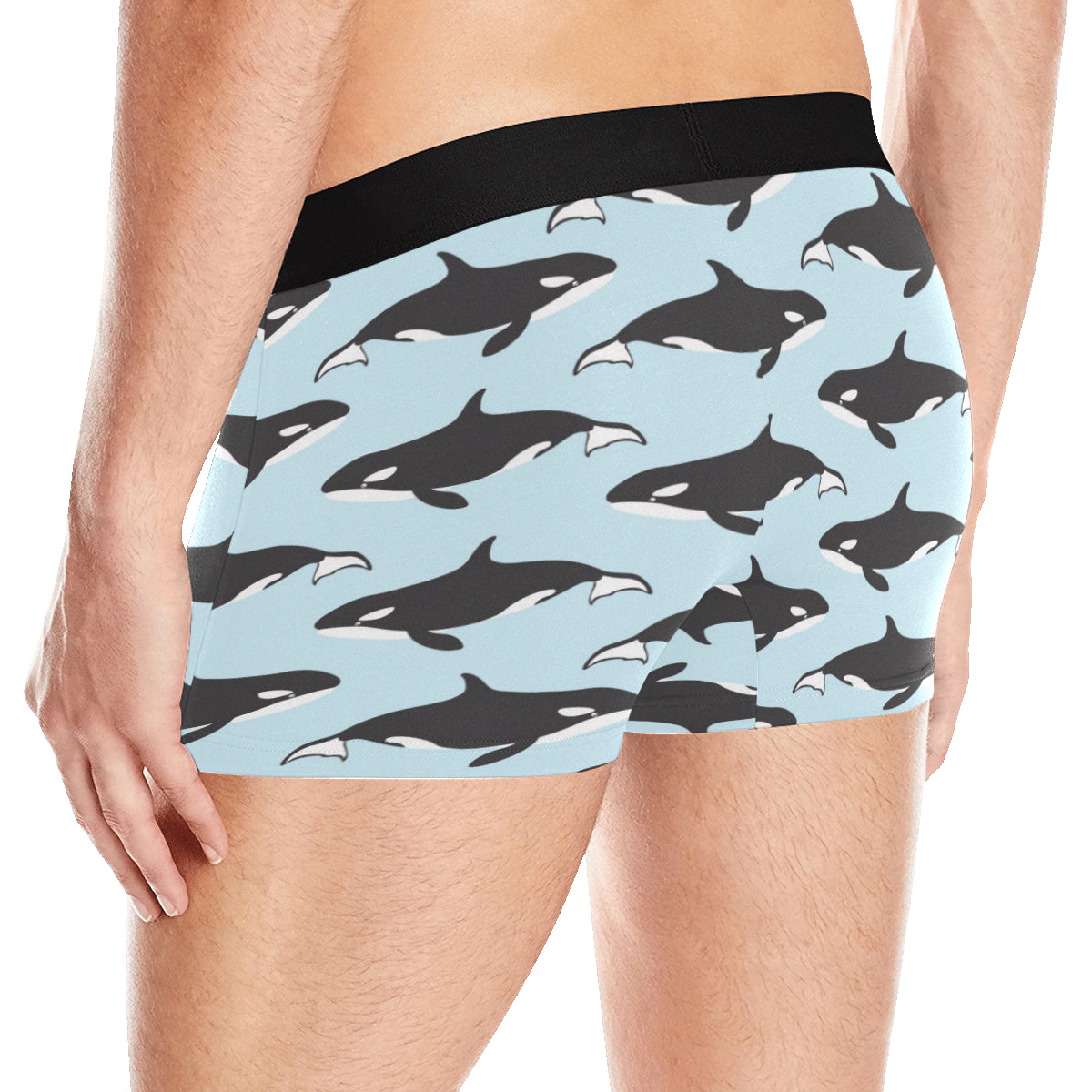 Killer Whale Pattern Print Design 01 Men's Boxer Briefs