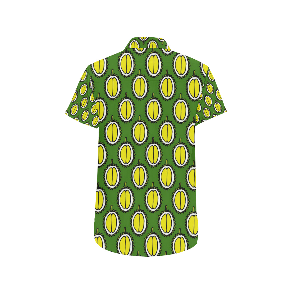 Durian Pattern Print Design DR01 Men's Short Sleeve Button Up Shirt
