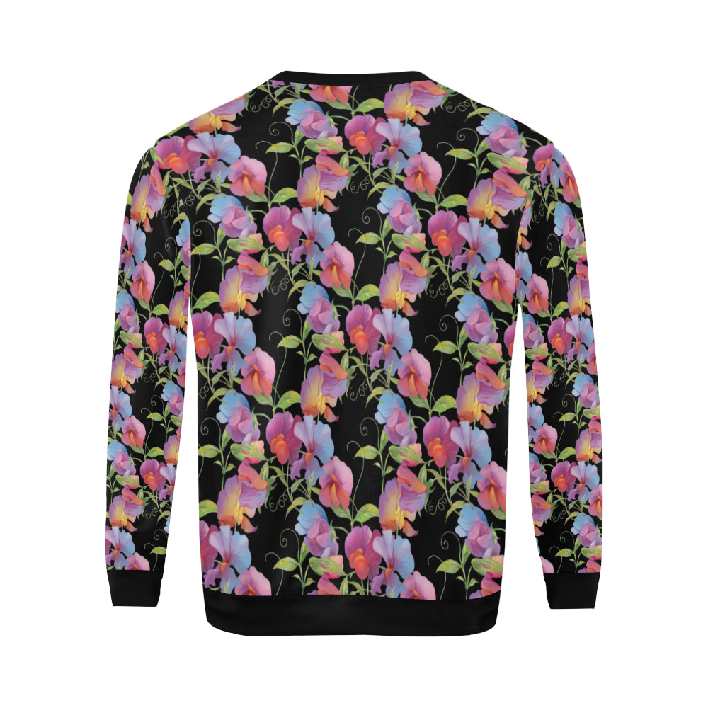 Peony Pattern Print Design PE012 Men Long Sleeve Sweatshirt