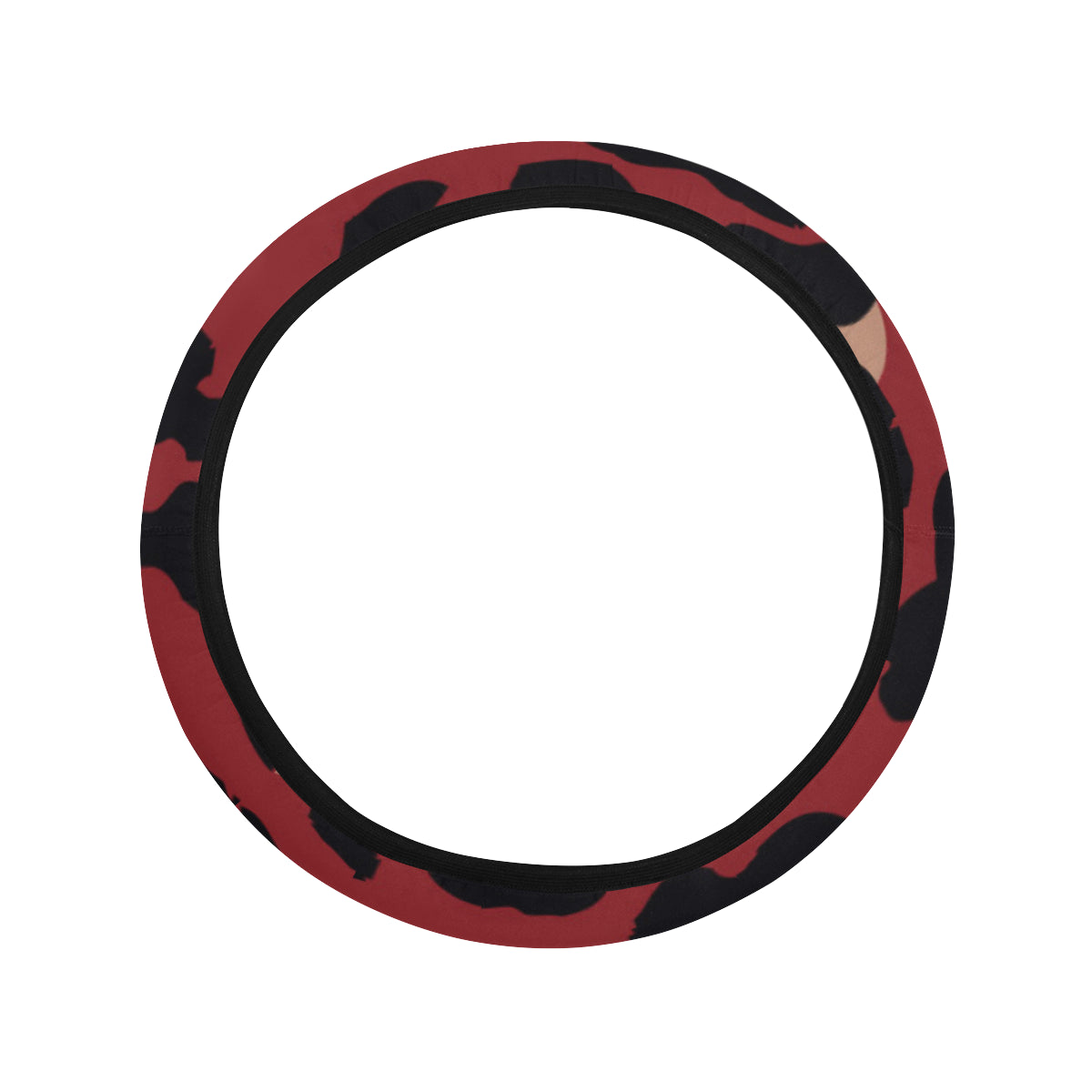 Cheetah Red Print Pattern Steering Wheel Cover with Elastic Edge