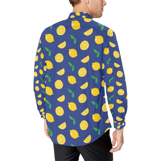 Citrus Pattern Print Design 02 Men's Long Sleeve Shirt