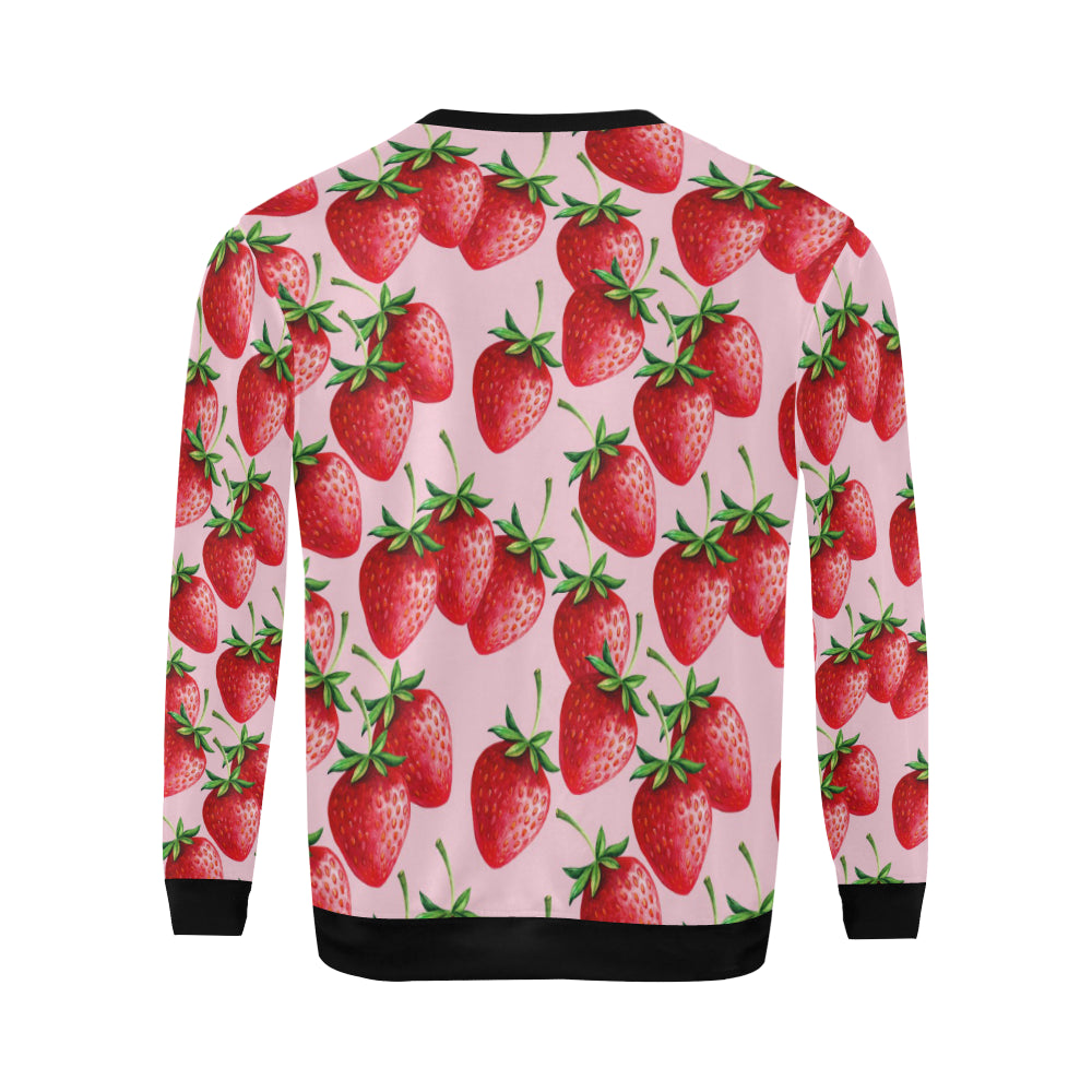 Strawberry Pattern Print Design SB03 Men Long Sleeve Sweatshirt