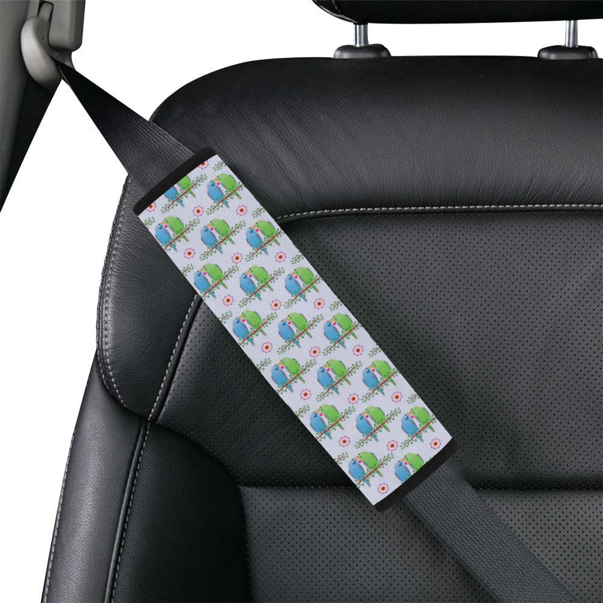 Budgerigar Pattern Print Design 05 Car Seat Belt Cover