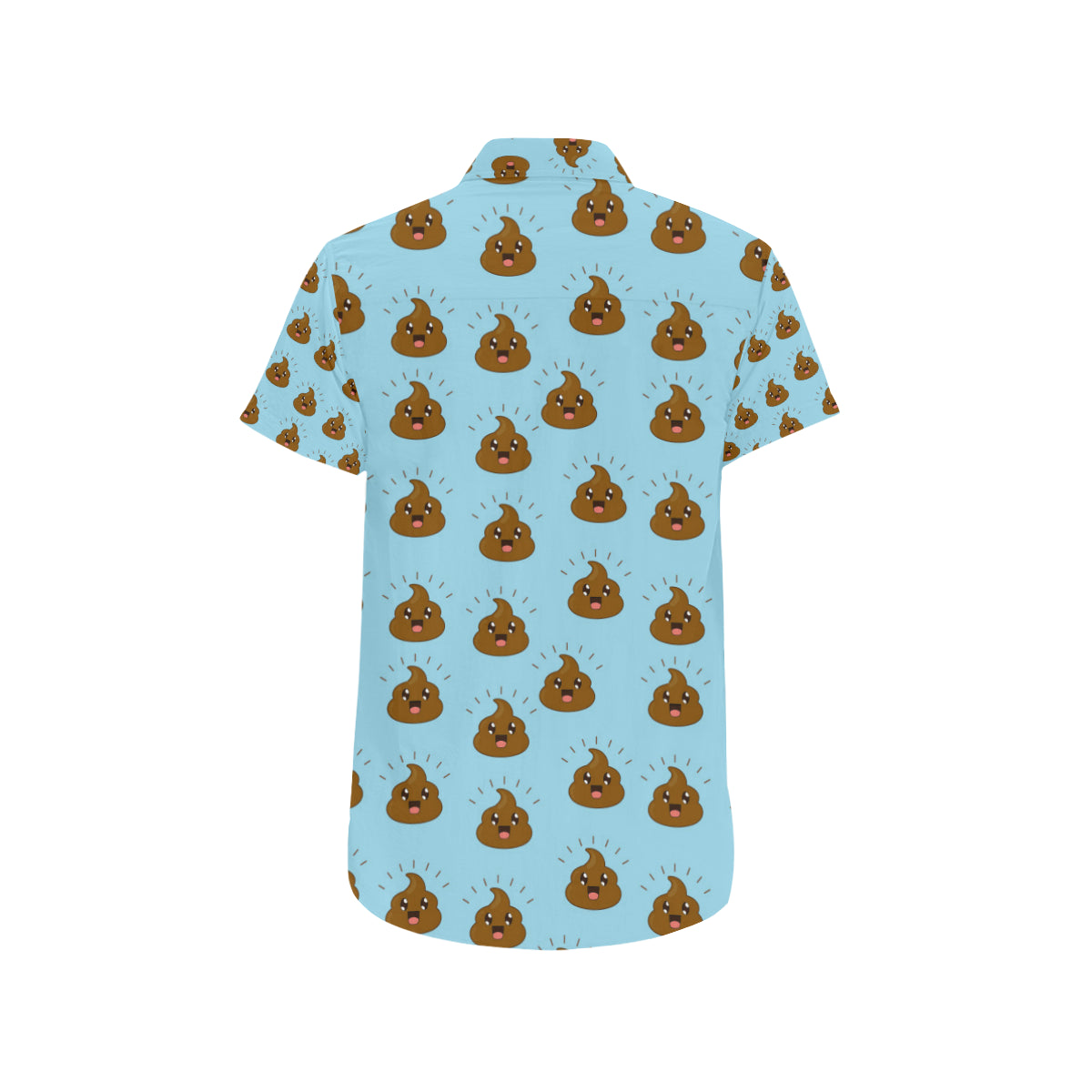 Poop Emoji Pattern Print Design A03 Men's Short Sleeve Button Up Shirt