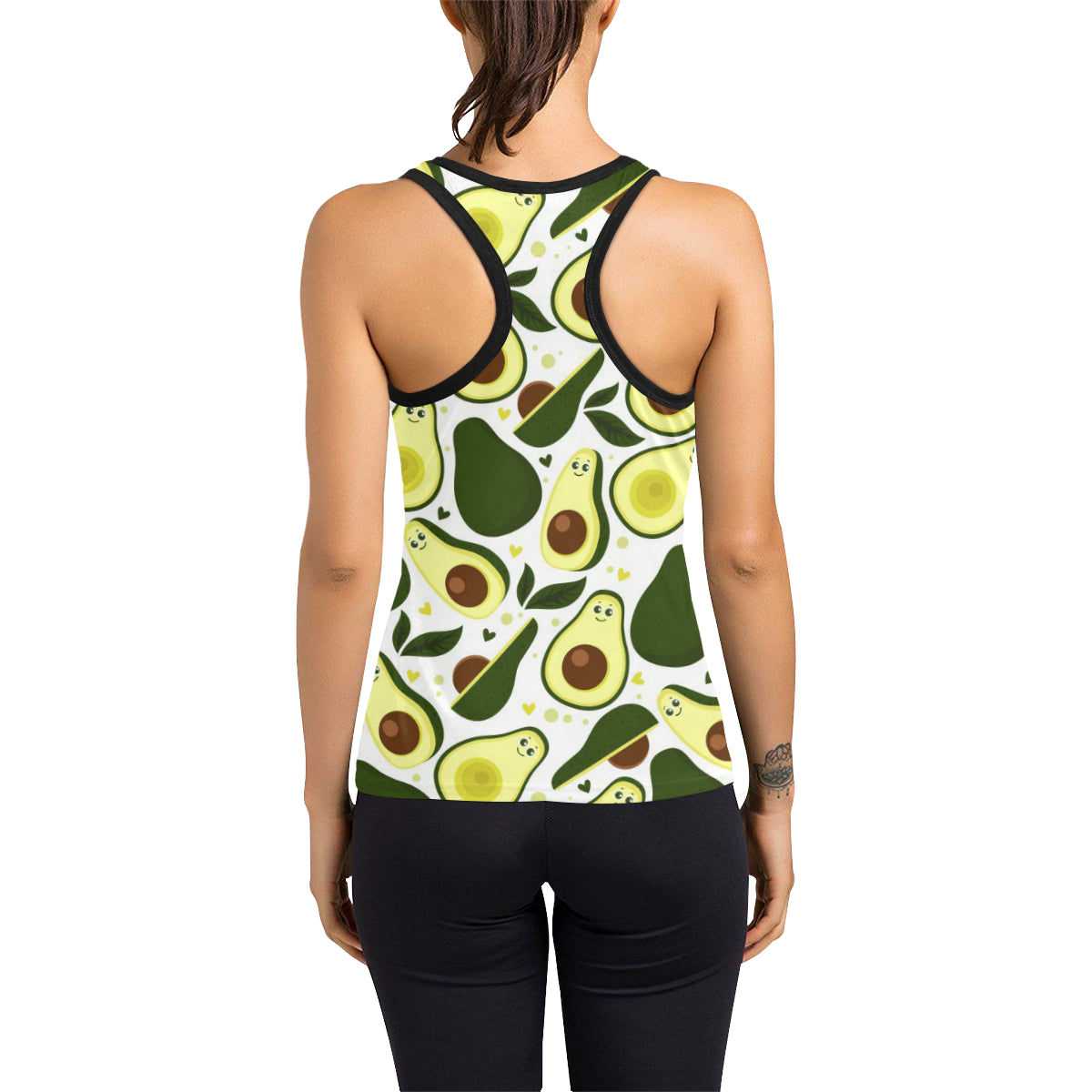 Avocado Pattern Print Design AC06 Women's Racerback Tank Top
