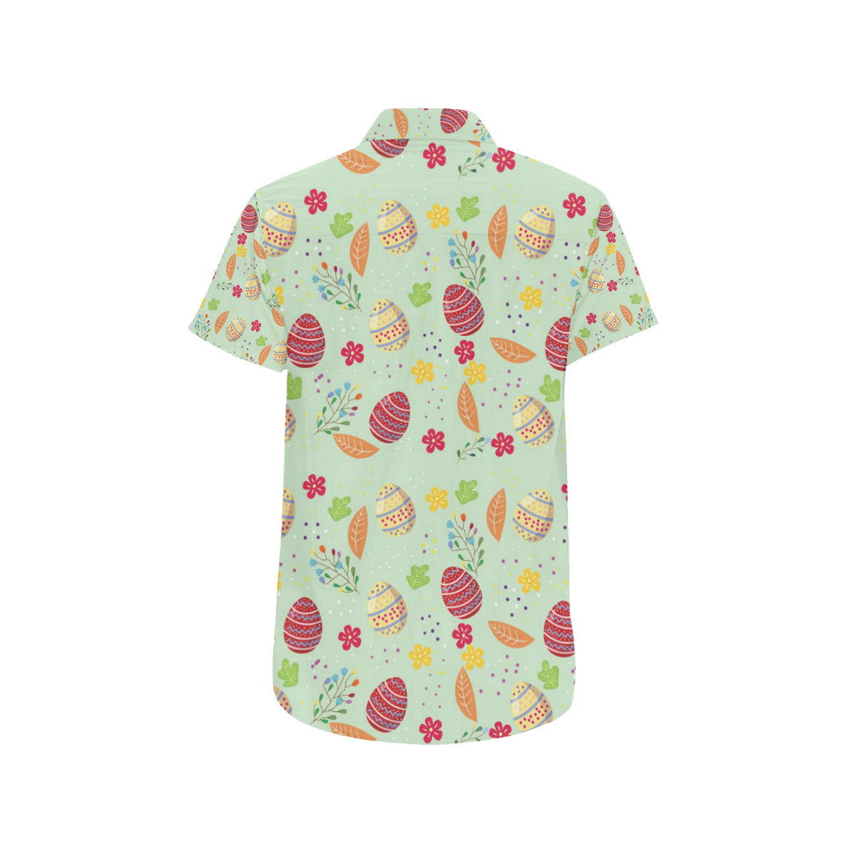 Easter Eggs Pattern Print Design RB07 Men's Short Sleeve Button Up Shirt