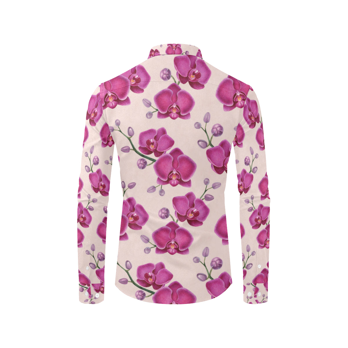Orchid Pattern Print Design A02 Men's Long Sleeve Shirt