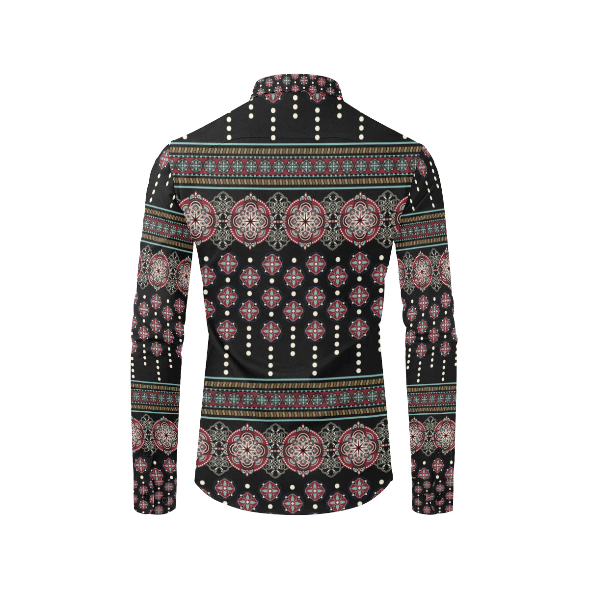 Ethnic Dot Style Print Pattern Men's Long Sleeve Shirt
