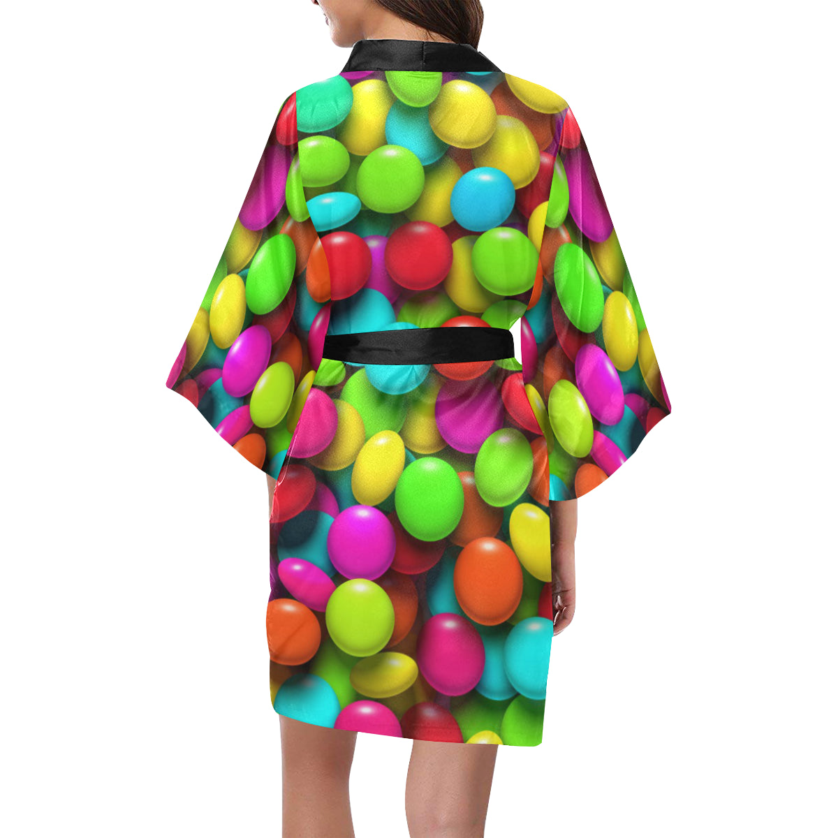 Candy Pattern Print Design CA03 Women's Short Kimono