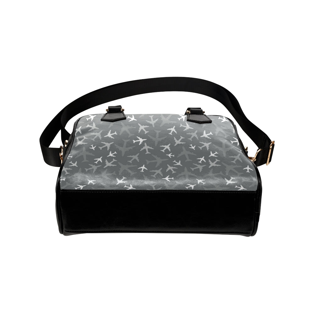 Airplane Pattern Print Design 02 Shoulder Handbag