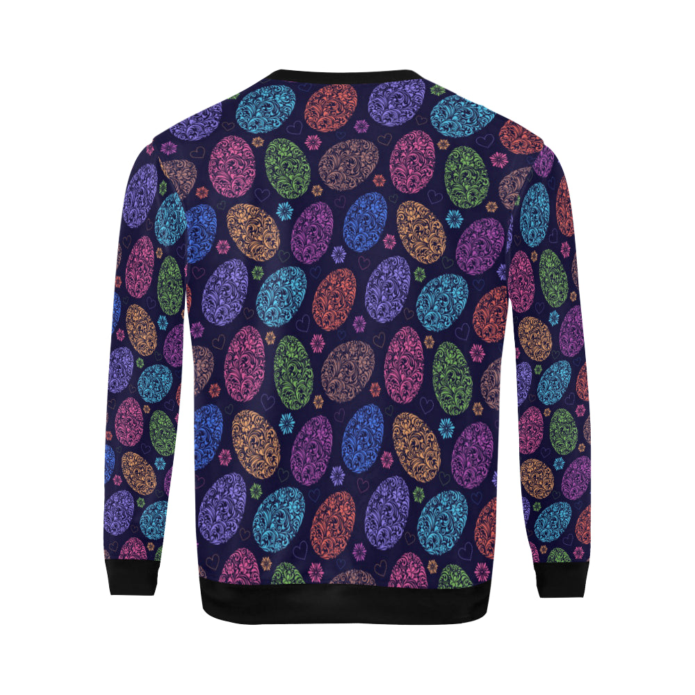 Easter Eggs Pattern Print Design RB012 Men Long Sleeve Sweatshirt