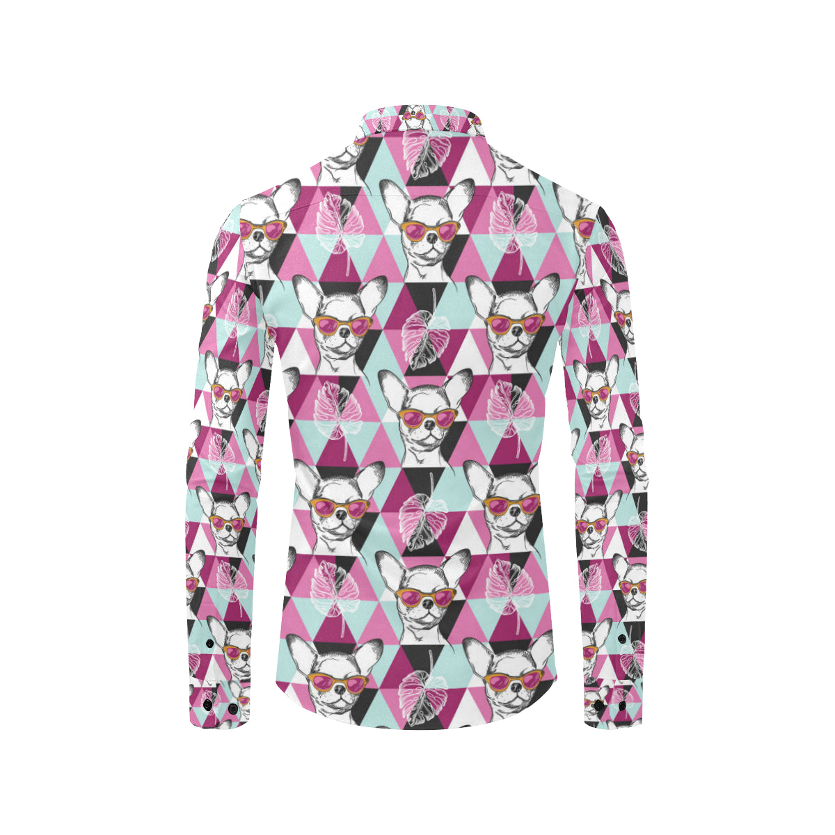 Chihuahua Cute Triangle Pattern Men's Long Sleeve Shirt